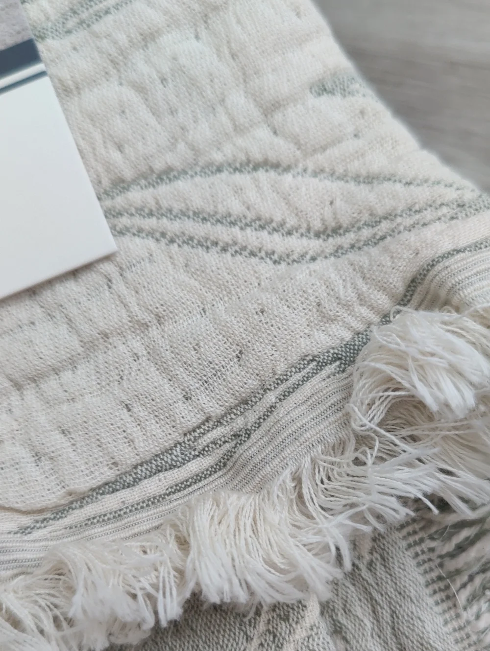 New!Nemcor Cotton Throw Blanket Cottage Reversible Lightweight Fringe Throw Y2K